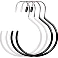thumbnail image 1 of Elegant Closet Organizer, Non-Slip Belt Rack Tie Hanging Hooks Stainless Steel With Pvc Immersion Layer For Most Clothes Rails, Wide Application Scarf Ring Hangers For Closet Accessories (4 Pieces), 1 of 5