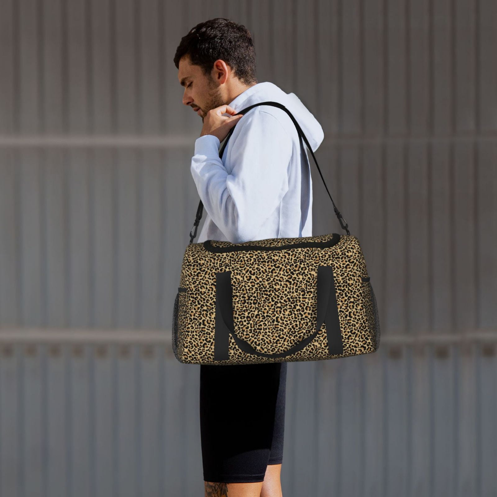 Kdxio Leopard Print Travel Duffel Bag Gym Bag Weekender Travel Bag Gym Bag for Women &Men Airplane Travel Essentials for Flying