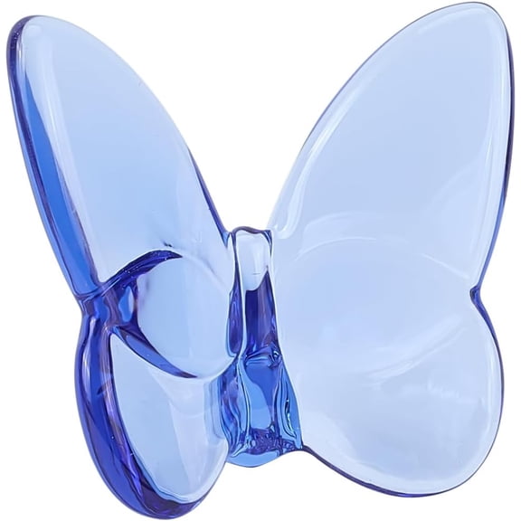Butterfly Figurines Flying Butterfly Dodger Blue Glass Cut Ornament Statue Sculpture Gifts Animal Collectible for Home Bedroom Desktop Display Wedding Christmas Decor Holiday