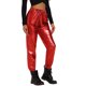 thumbnail image 1 of INSPIRE CHIC Pantalones metálicos holográficos brillantes de cintura alta para mujer, fiesta, color rojo, 1 of 6