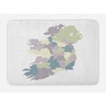 thumbnail image 1 of Ireland Map Bath Mat, Geographical Country Indication with Graphics in Pastel Tones, Plush Bathroom Decor Mat with Non Slip Backing, 29.5" X 17.5", White and Multicolor, by Ambesonne, 1 of 2