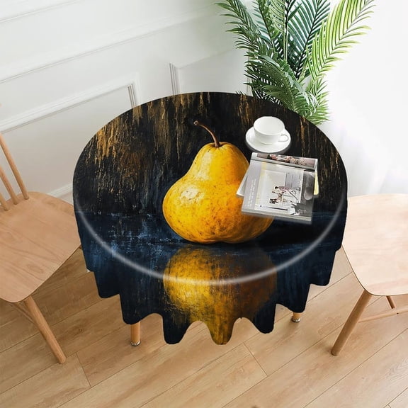 RKSupls 60 Inch Round Tablecloth, Dogsin Golden Field Premium Polyester Straight Edge Wrinkle Resistant Washable Table Cover for Party Home Dining Decor