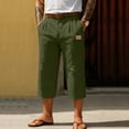 thumbnail image 2 of Men'S Cropped Pants Straight Leg Casual Trousers Multi Color Lightweight Summer Outdoor Beach Vacation Daily Bottoms, 2 of 4