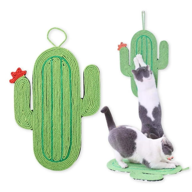 Tapete rascador para gatos, tapete de sisal natural para gatos, tapete horizontal para rascar el piso del gato, protege alfombras y sofás, almohadillas para orejas rascadoras para gatos de interior