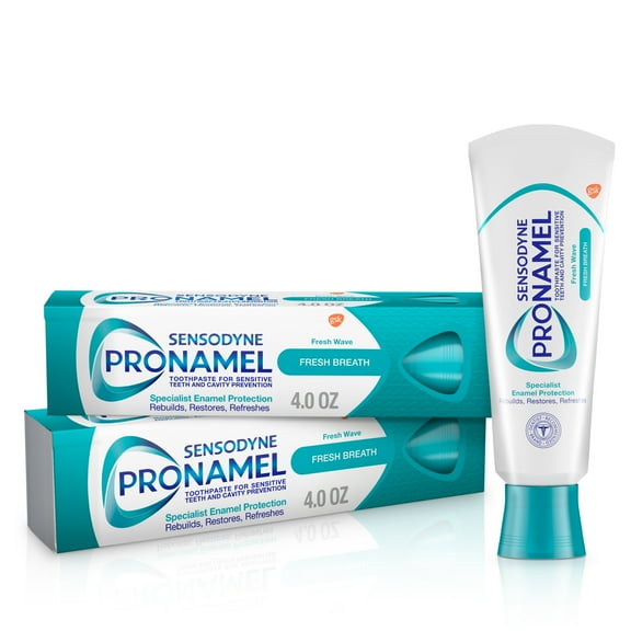 Sensodyne Pronamel Fresh Breath Enamel Toothpaste for Sensitive Teeth and Cavity Protection, Fresh Wave, 4 oz, 2 Pack