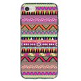 thumbnail image 1 of DistinctInk Clear Shockproof Hybrid Case for iPhone 7 8 SE (2020 Model) 4.7" Screen TPU Bumper Acrylic Back Tempered Glass Screen Protector - Pink Blue Orange Tribal Print, 1 of 5