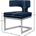 thumbnail image 3 of Meridian Furniture Alexandra Navy Velvet Dining Chair, 3 of 7