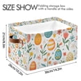 thumbnail image 4 of Yayeee 2 Pack Canvas Storage Basket with Handles for Shelves Fabric Bins Closet Organizer, Floral Easter Eggs, 4 of 8