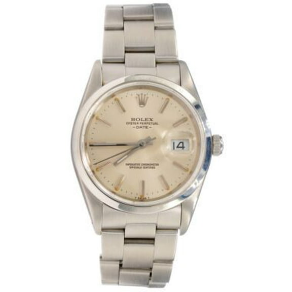 Pre-Owned Mens Rolex Stainless Steel Date Watch Silver Dial 15200
