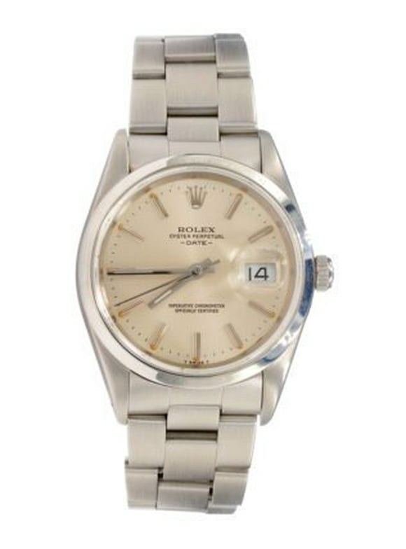 Pre-Owned Mens Rolex Stainless Steel Date Watch Silver Dial 15200