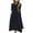 Dark Blue, variant on Breaise Linen Dresses for Women 2024 Casual Cotton Linen Dresses Plus Size Solid Round Neck Short Sleeve Maxi Dresses Loose Button Dresses Long Summer Army Green L