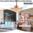 thumbnail image 5 of Ceiling Fan with Light Modern LED Fan Chandelier +4 Blades W/ Remote Control Gold for Indoor, 5 of 19