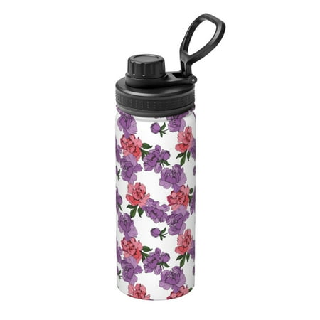 

Salouo Peonies for 18oz Stainless Steel Vacuum Insulated Tumbler Coffee Travel Mug Spill Proof with Lid Thermos Cup for Keep Hot/Ice Coffee Tea and Beer