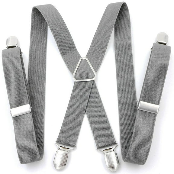 TureClos Unisex Adjustable Elastic Crossover Suspender, Gray