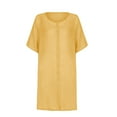 thumbnail image 3 of Baikeli Robe Pas Chère Robes d'Été pour Femmes Décontractées Vacances Robes d'Été Grande Taille Robe Mini Robes de Couleur Unie Robe à Col en V Fluide Robes pour Femmes 2024, 3 of 7