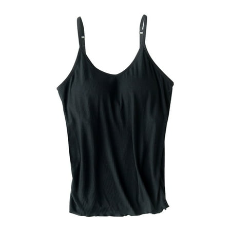 

Sanbonepd Women S Fasion Shoulder Strap Solid Color Thread With Chest Pad Without Wearing Bra