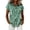 A1#-Green, variant on Women Striped Print Short Sleeve Shirt - Button Down Collared Blouse, Casual Summer Top(Black-S)