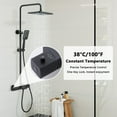 thumbnail image 5 of CASAINC 3-Spray Patterns 11.4 x 7.5 in. Tub Wall Mount Dual Shower Heads Thermostatic Shower Faucet in Matte Black, 5 of 9