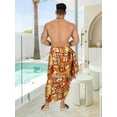thumbnail image 3 of LA LEELA Men's Swimwear Beach Summer Pareo Long Sarong Wrap One Size Tawny, Turtle Vacation Holiday Aloha, 3 of 4