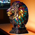 thumbnail image 4 of GHSDFBB Stained Glass Animal Night Light, Stained Animal Glass Bedside Lamp Night Light Home Decoration Stained Glass Lamp for Bedroom Home Decoration (Color : Elephant), 4 of 7