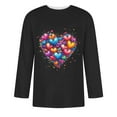 thumbnail image 4 of Jinhomg 3/4 Sleeve Holiday Tops for Men Casual Valentines Love Heart Print T-Shirts Big and Tall Crew Neck Spring Summer Tees 2025 Dating Tops Seasonal Sale Black M, 4 of 5