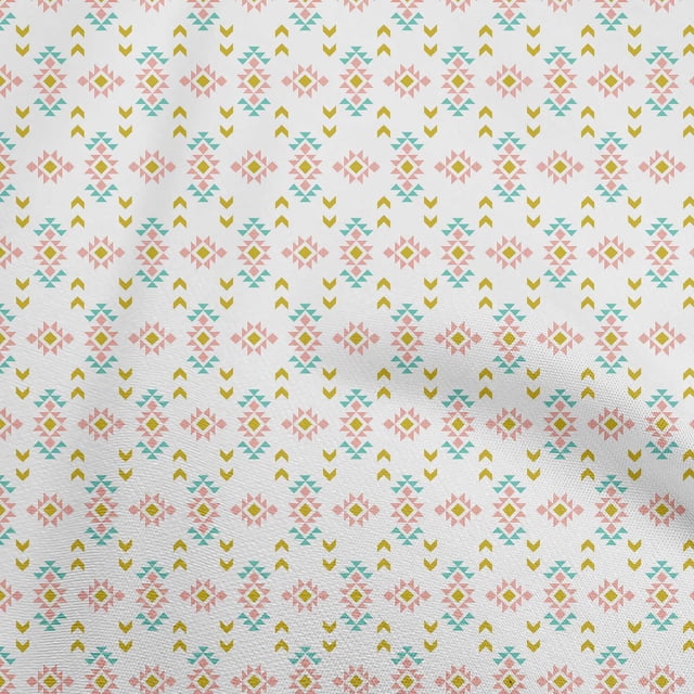 oneOone Viscose Chiffon White Fabric Geometric Sewing Craft Projects Fabric Prints By Yard 42 Inch Wide