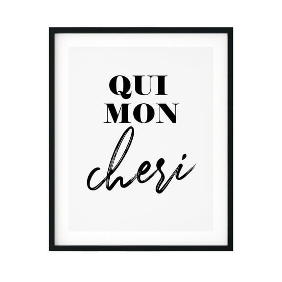 Designs ByLITA Oui Mon Cheri 11 x 14 UNFRAMED Print Cute Typography Wall Art