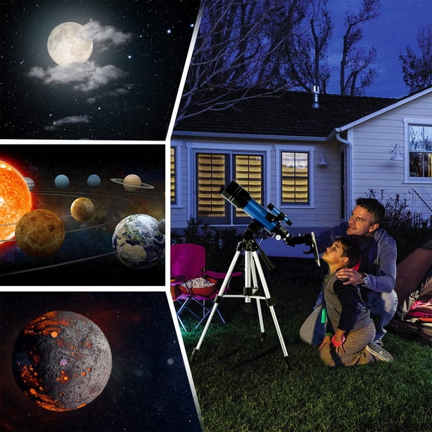 TELMU Professional High Powered Telescope, 70mm Aperture 400mm AZ