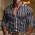 thumbnail image 1 of Camisa de hombre con degradado camisa hawaiana de verano camisa de manga larga con solapa tribal y bloques de color ropa para hombre transpirable, 1 of 6