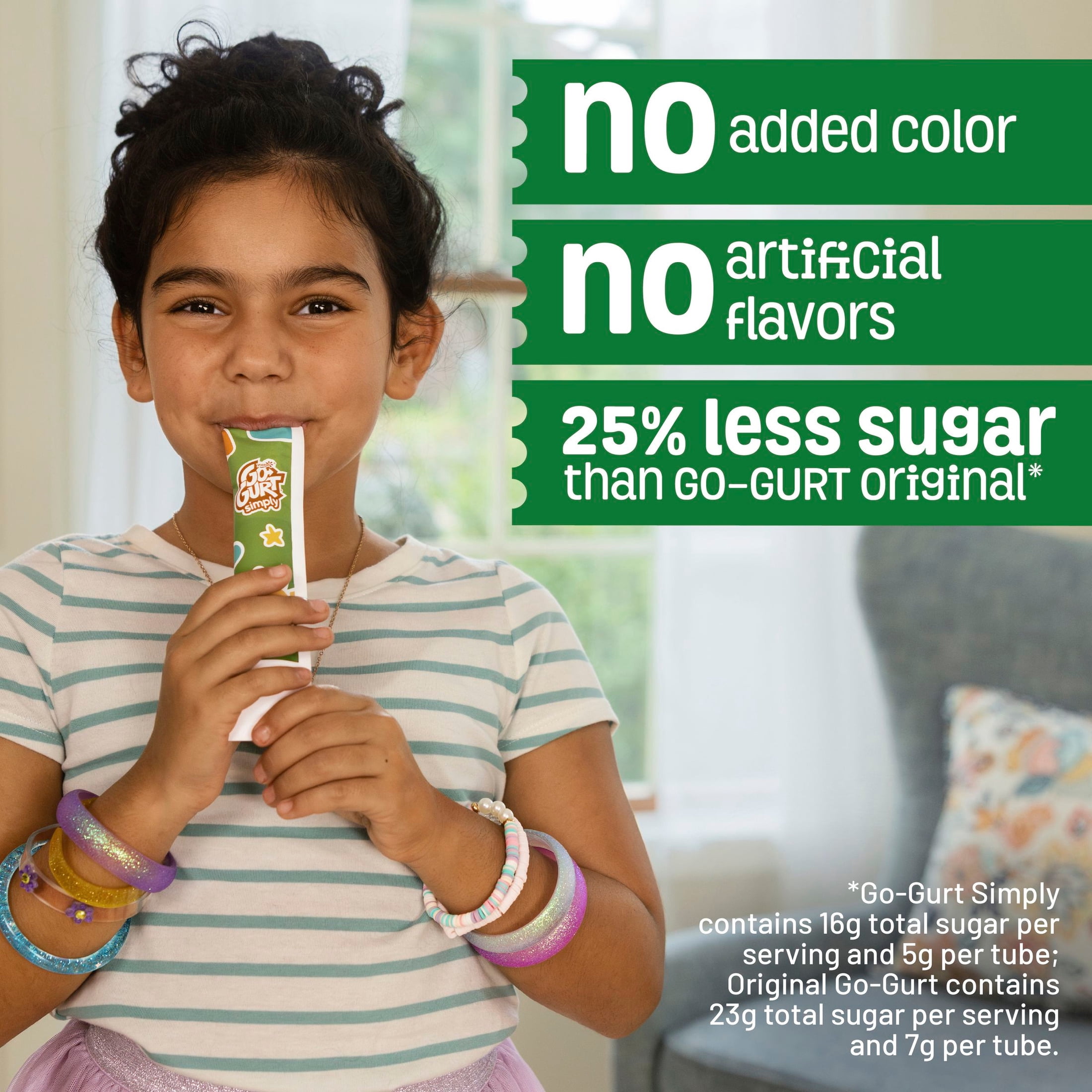 Simply Go-GURT Kids Low Fat Yogurt Variety Pack, Gluten Free, 2 oz Yogurt Tubes (16 Count)