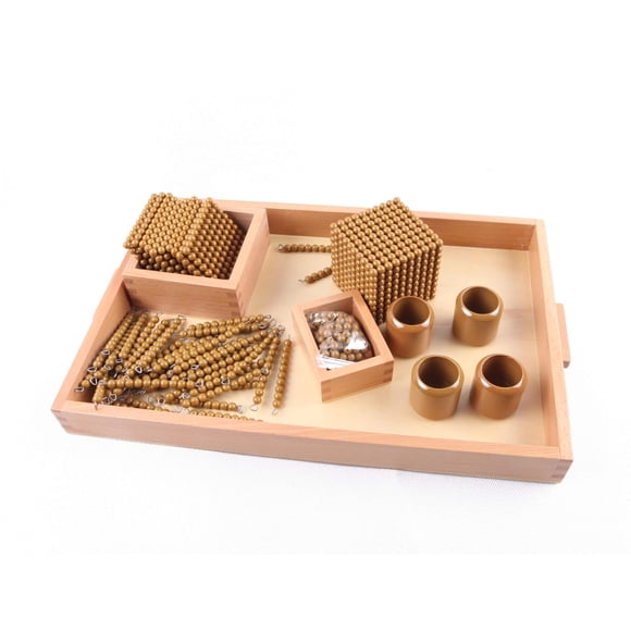 Matériel de Perles Mathématiques Dorées - Montessori Chiffres Cadeaux Éducatifs pour Enfants