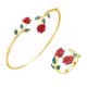 thumbnail image 1 of Rose Anillo Pulsera Conjunto de aceite de goteo Rose Abrir Anillo Pulsera Ajustable Accesorios para Mujer Chica para Regalo, 1 of 6