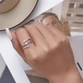 thumbnail image 3 of Tree Leaf-Star Double Ring 925 Sterling Silver Open Ring, 3 of 5