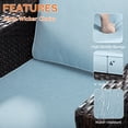 thumbnail image 3 of MeetLeisure Patio 2 Pieces Wicker Chairs Set, Outdoor PE Rattan Armchairs with Water-Resistant Cushions, Removable Washable Covers for Porch Balcony Sunroom, Sky Blue, 3 of 9