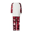 thumbnail image 5 of Elippeo Family Matching Christmas Pajamas Sets Long Sleeve Elk Print Tops + Plaid Pants Long Sleeve Patchwork Jumpsuit, 5 of 10