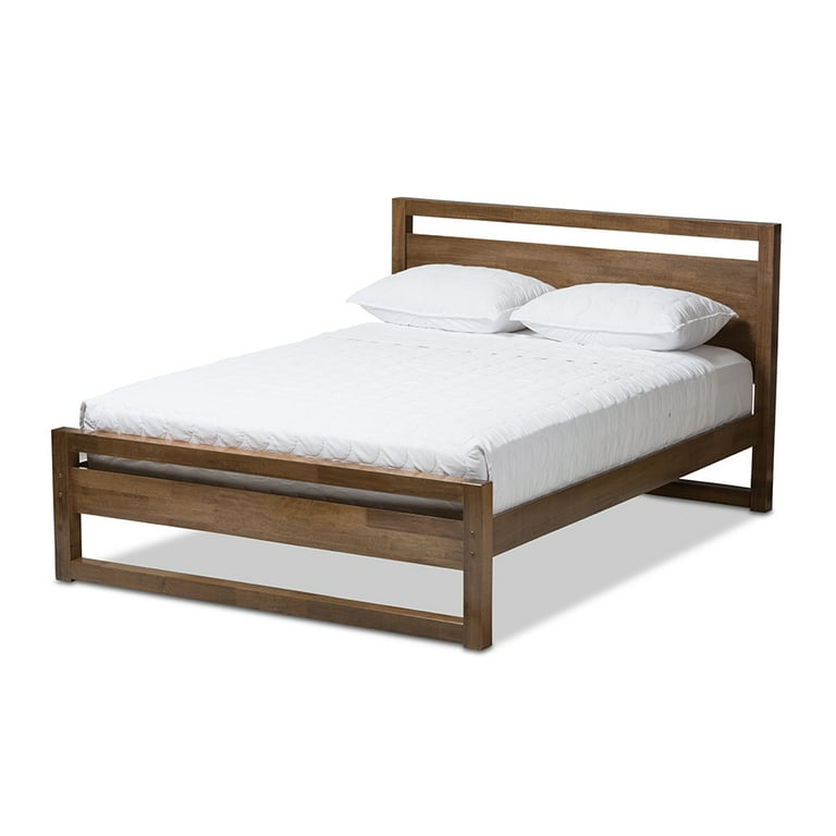 Baxton Studio Torino Mid-Century Modern Solid Walnut Wood Open Frame Style King Size Platform Bed Baxton Studio Torino Mid-Century Modern Solid Walnut Wood Open Frame Style King Size Platform Bed