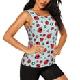thumbnail image 2 of Fuzoiu Ladybugs And Flowers 1 Print Women's Workout Tank Top,Athletic Racerback Sports Tank,Tops Sleeveless Running Loose Fit Yoga Tops,Active Shirts for Yoga, Running, and Gym-X-Large, 2 of 7