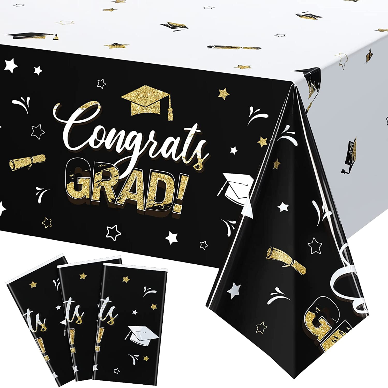 3 Pack Graduation Party Tablecloth Congrats Class of 2022 Graduation