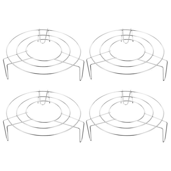 Masteelf 4 Pcs Cooking Steam Rack Tamale Steamer Steaming Tray 18X18X5.5CM Silver