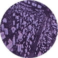 thumbnail image 1 of Ahgly Company Tapis d'Intérieur Rond Lavable en Machine Transitionnel Violet Foncé, 3 Pieds Rond, 1 of 7