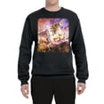 thumbnail image 2 of Unicorn Fanstasy Rainbow Castle Unisex Crewneck Graphic Sweatshirt, Black, Small, 2 of 3