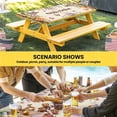 thumbnail image 6 of Happy Easter Table Cloths for 5 Foot Rectangle Tables, Bunny Eggs Spring Mushrooms Floral Rustic Yellow Patio Waterproof Elastic Fitted Tablecloths, Washable Rectangular Table Cover for Camping, 6 of 8