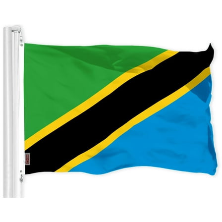 G128 Tanzania Tanzanian Flag | 3x5 Ft | LiteWeave Pro Series Printed 150D Polyester | Country Flag, Indoor/Outdoor, Vibrant Colors, Brass Grommets, Thicker and More Durable Than 100D 75D Polyester