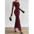thumbnail image 4 of PRETTYGARDEN Women's Floral Bodycon Maxi Dress Fall Elegant Mesh Long Sleeve Formal Wedding Guest Cocktail Dresses, 4 of 8