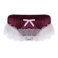 thumbnail image 2 of Pounoo New Bikini Underwear for Men Mens Lace Briefs Open Butt Low G-String Thong Underwear Panties Lightweight Underwear Men Men's New Arrivals Underpants Wine, 2 of 9