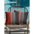 thumbnail image 3 of Outdoor Pillows Waterproof Set of 2, Red Black Ombre Patio Throw Pillows for Couch Bed Sofa with Insert, Vintage Farmhouse Wooden Decorative Travel/Reading/Camping Pillow Set 18x18 Inch, 3 of 8
