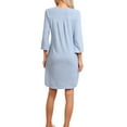 thumbnail image 3 of INSPIRE CHIC Womens Long Sleeve Nightshirt Button Down Nightgown Knit Strechy Soft Sleep Dress XS Blue, 3 of 6