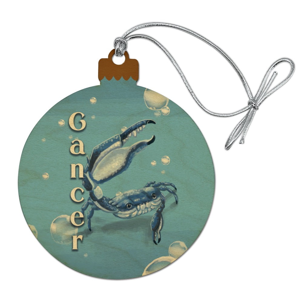 Cancer Zodiac Horoscope Zodiac Wood Christmas Tree Holiday Ornament