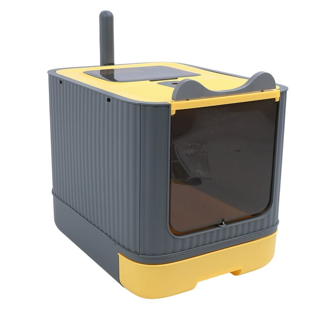 Enclosed Cat Litter Box, 17.5in Large Covered Kitty Litter Box with Lid, Scoop, Drawer Design Easy to Clean, Big Top Entry Deep Tray, Anti Splashing Removable High Sided Enclosure