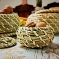 thumbnail image 5 of Handmade Straw Woven Storage Baskets With Lid Rattan Seagrass Desktop Kitchen Sundries Organizer Tools Home Storage Supplies, 5 of 6